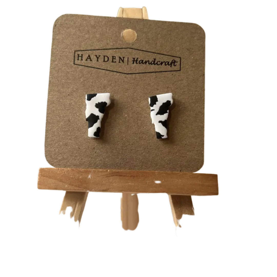 Cow Print Vermont Studs