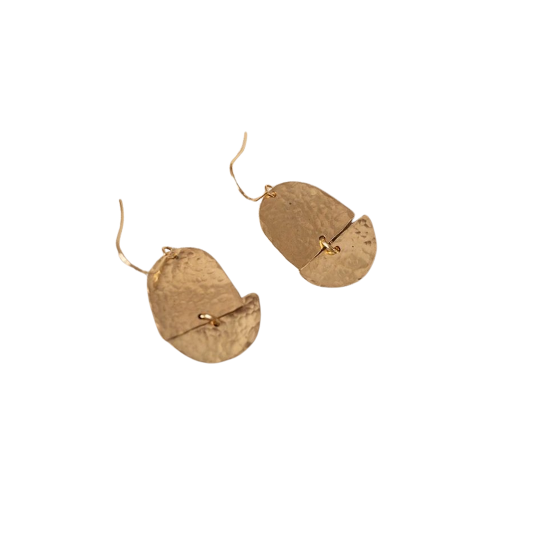 Hammered Brass Brume Earring