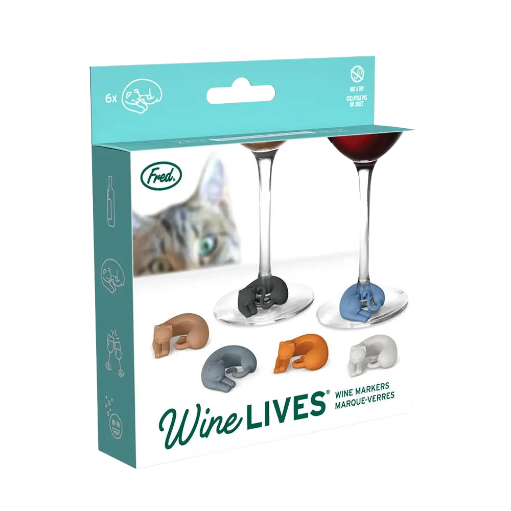 Wine Lives - Cat Drink Markers (6 ct)
