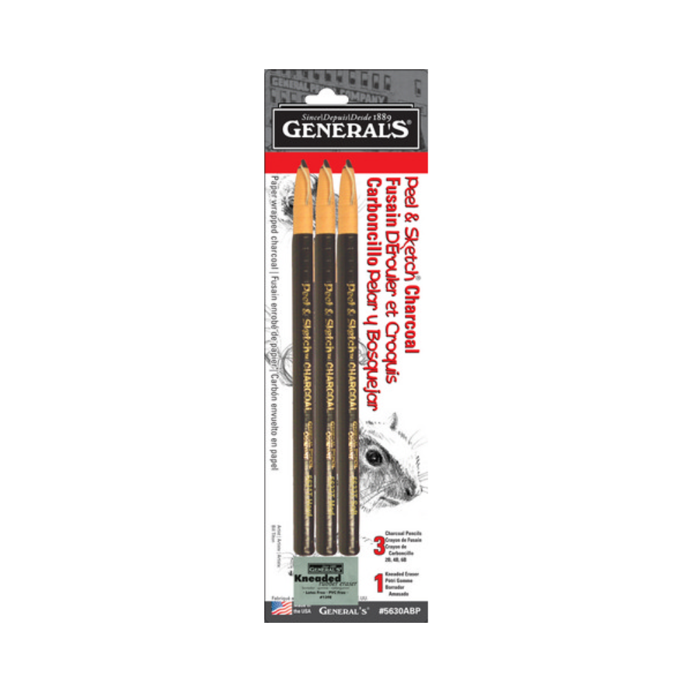 General Pencil Peel & Sketch Charcoal Set