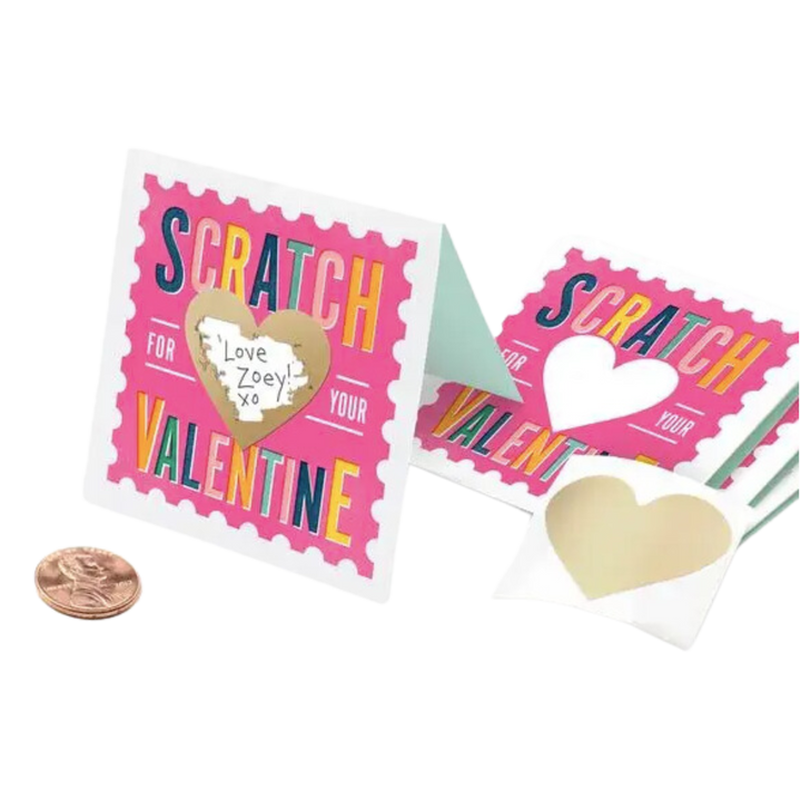 Scratch Off Stamp Valentines Pink 18 Pack