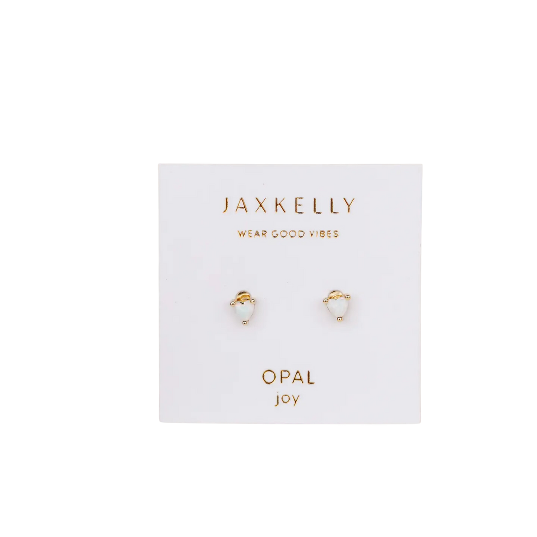 Tiny White Opal Heart