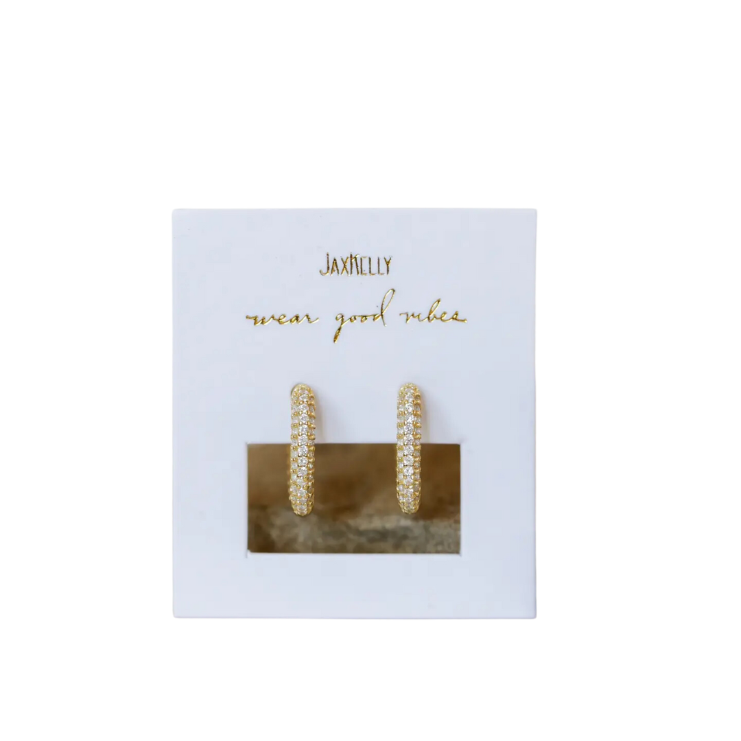 Gold Hoop - Pave/White Cz