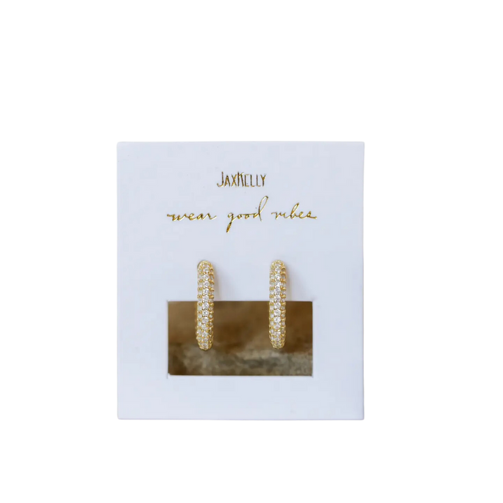 Gold Hoop - Pave/White Cz