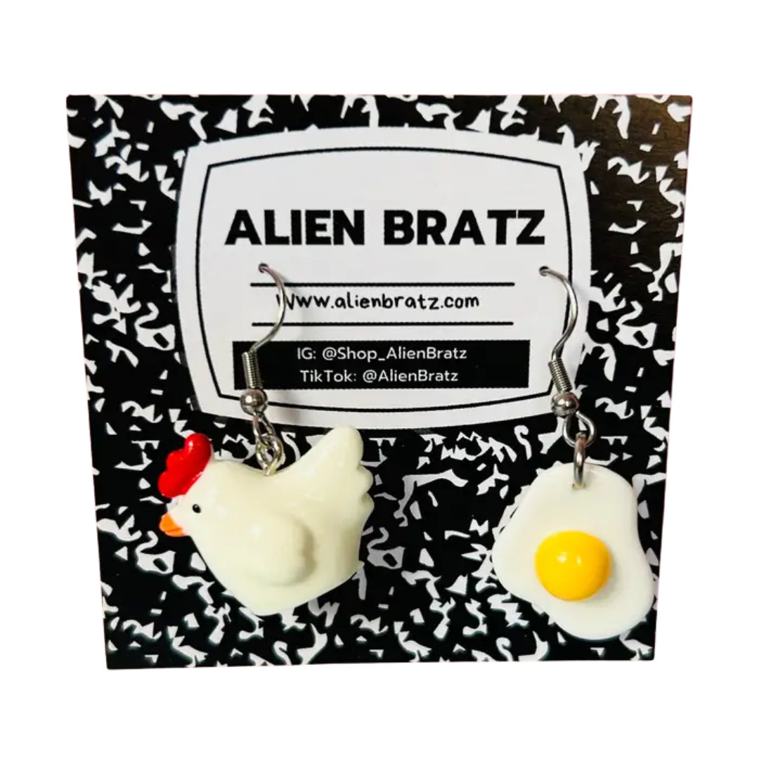Chicken and Egg Earrings
