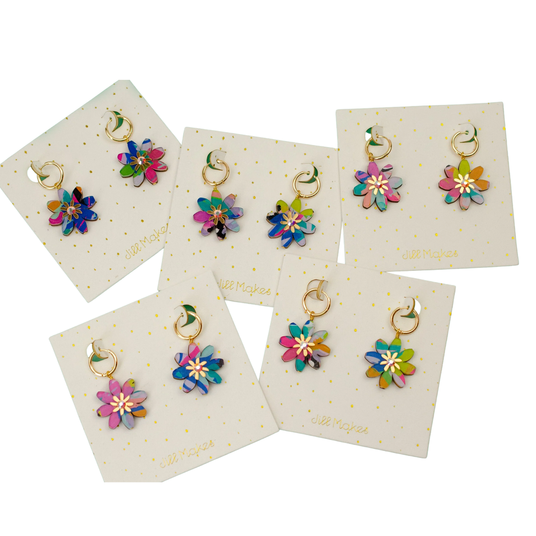 Aster - Flower Hoop Earring