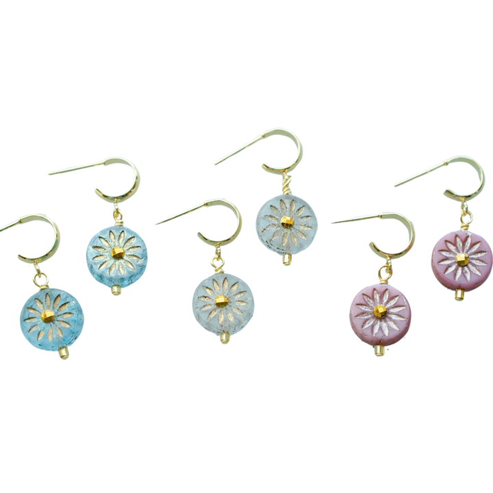 Eva - Czech Rhinestone Hoop Earrings