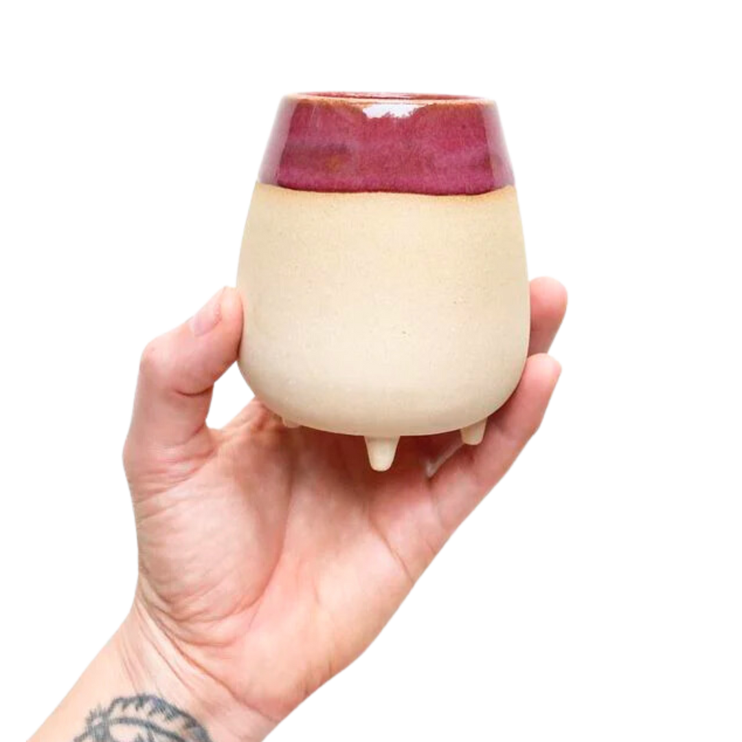 Buff Footed Wine Cup - Plum