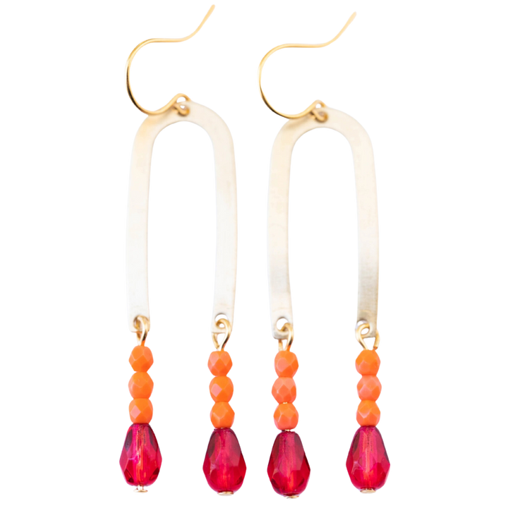 Long Arch Beaded Earrings
