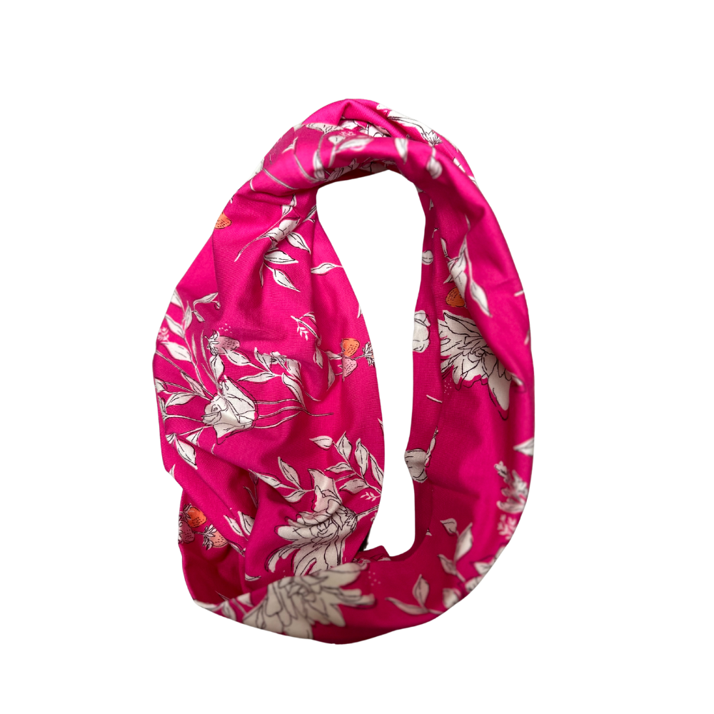 Organic Cotton Infinity Scarf - Strawberry Floral