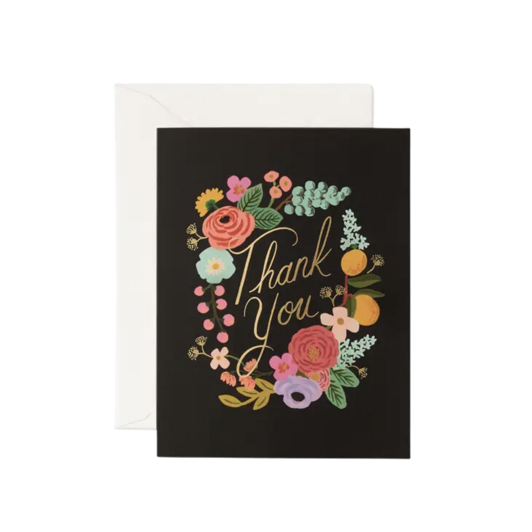 Garden Party Wreath Thank You Card