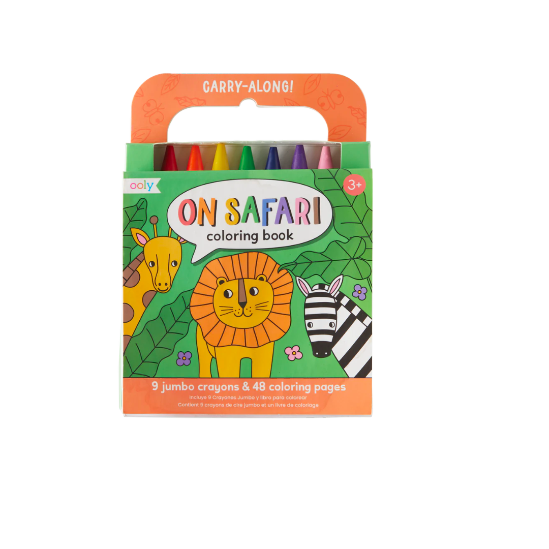 Carry Along Crayon & Coloring Book Set - On Safari