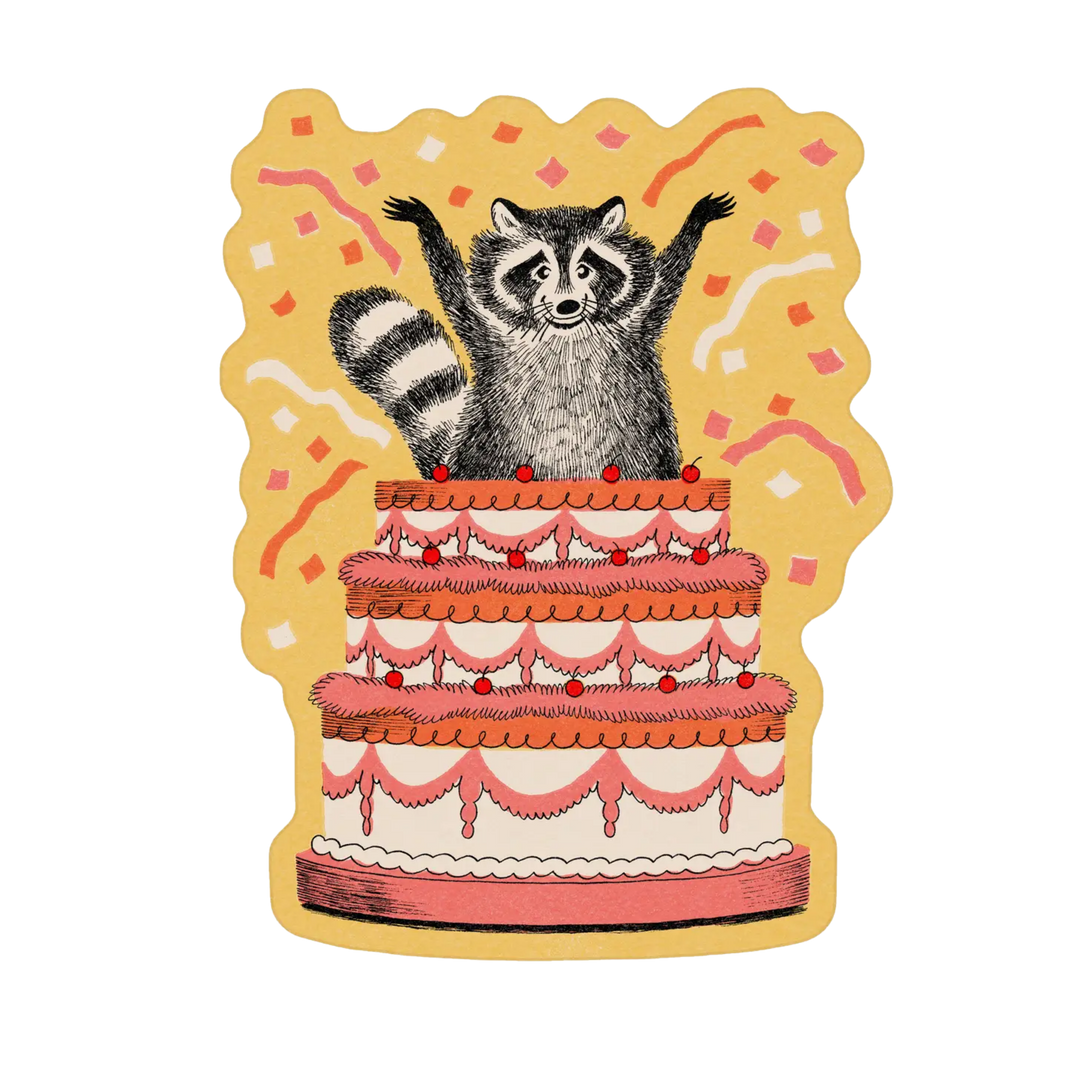 Raccoon Surprise Sticker