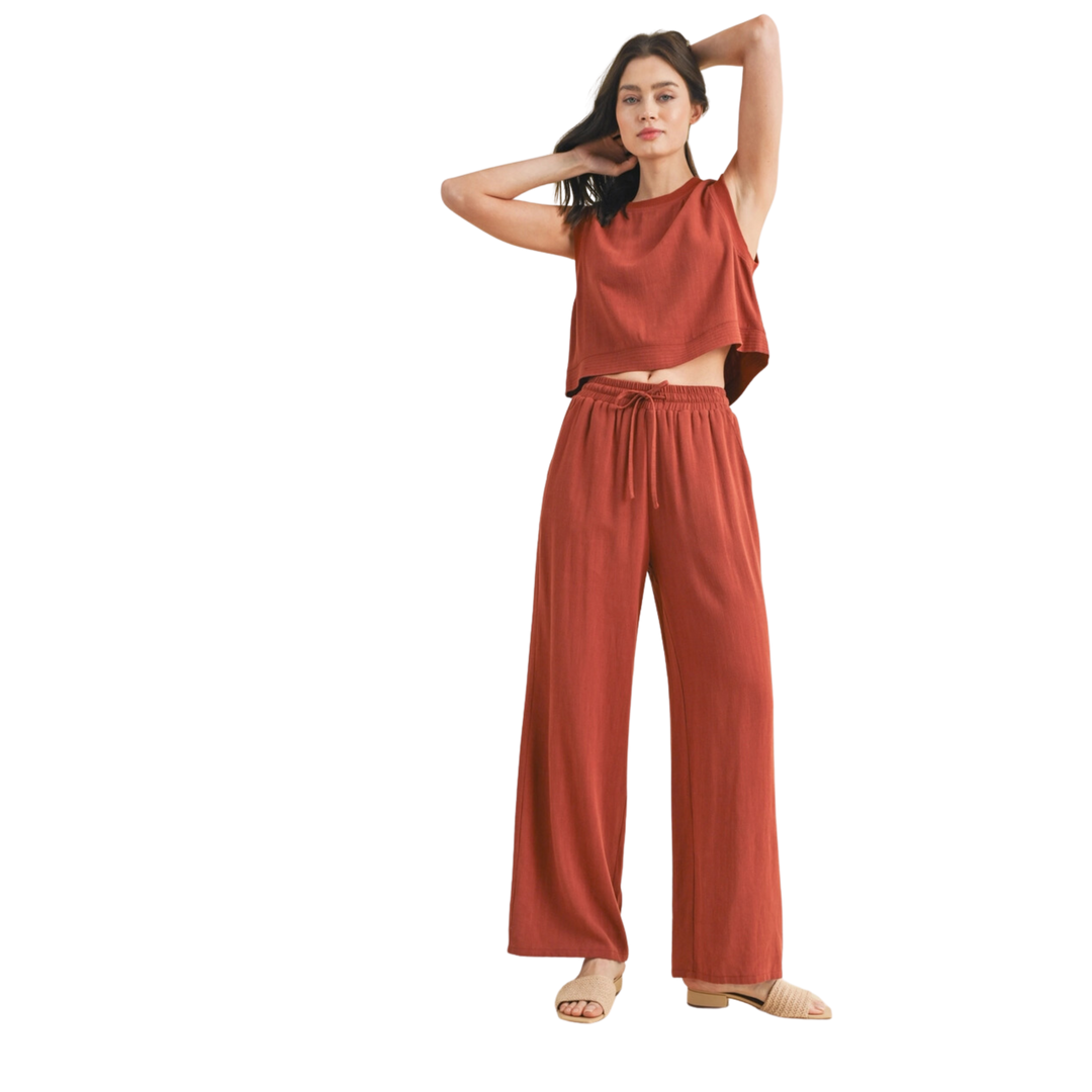 Linen Top and Pants Set
