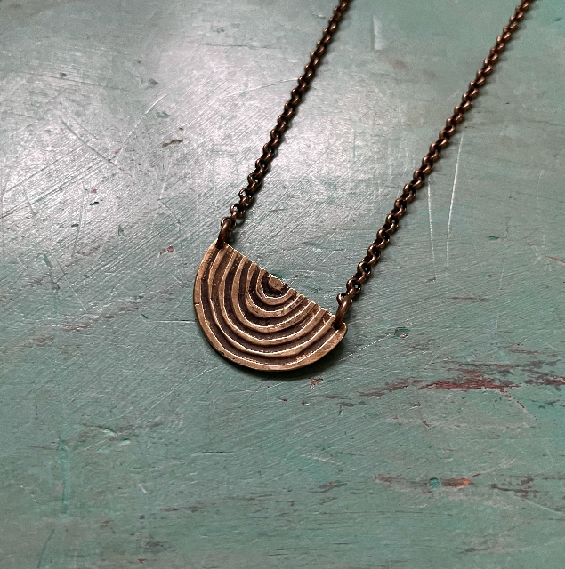 Brass Rainbow Necklace (Facing Upward, "Tight-Bow")