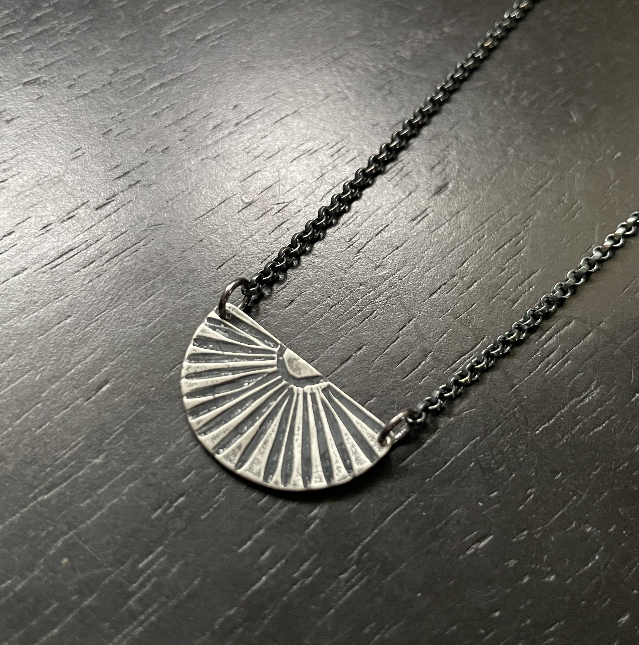 Silver Sunburst Necklace (Facing Upward)