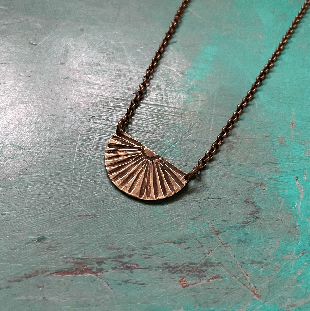 Brass Sunburst Necklace (Facing Upward)
