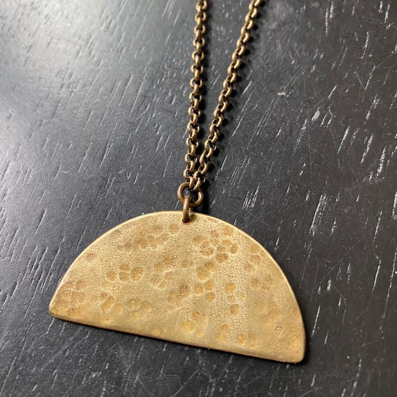 XL Brass Half Moon Necklace (downward facing)