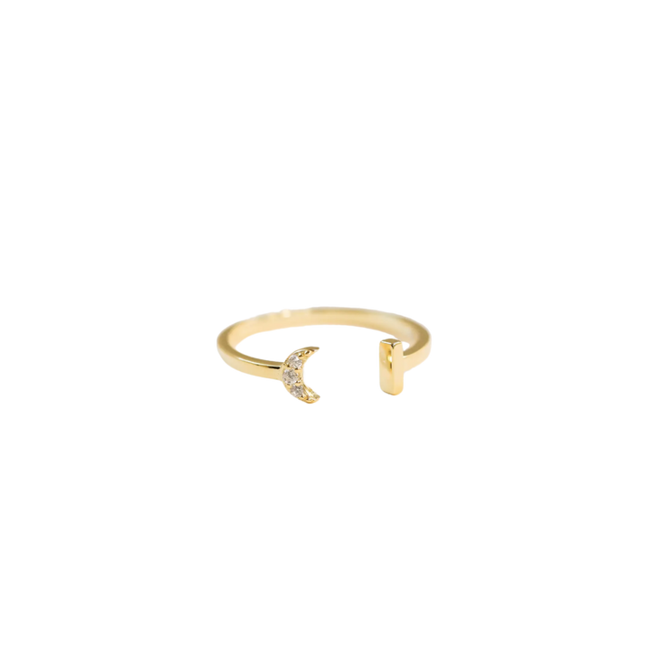 Crescent Moon Open Hollow Ring