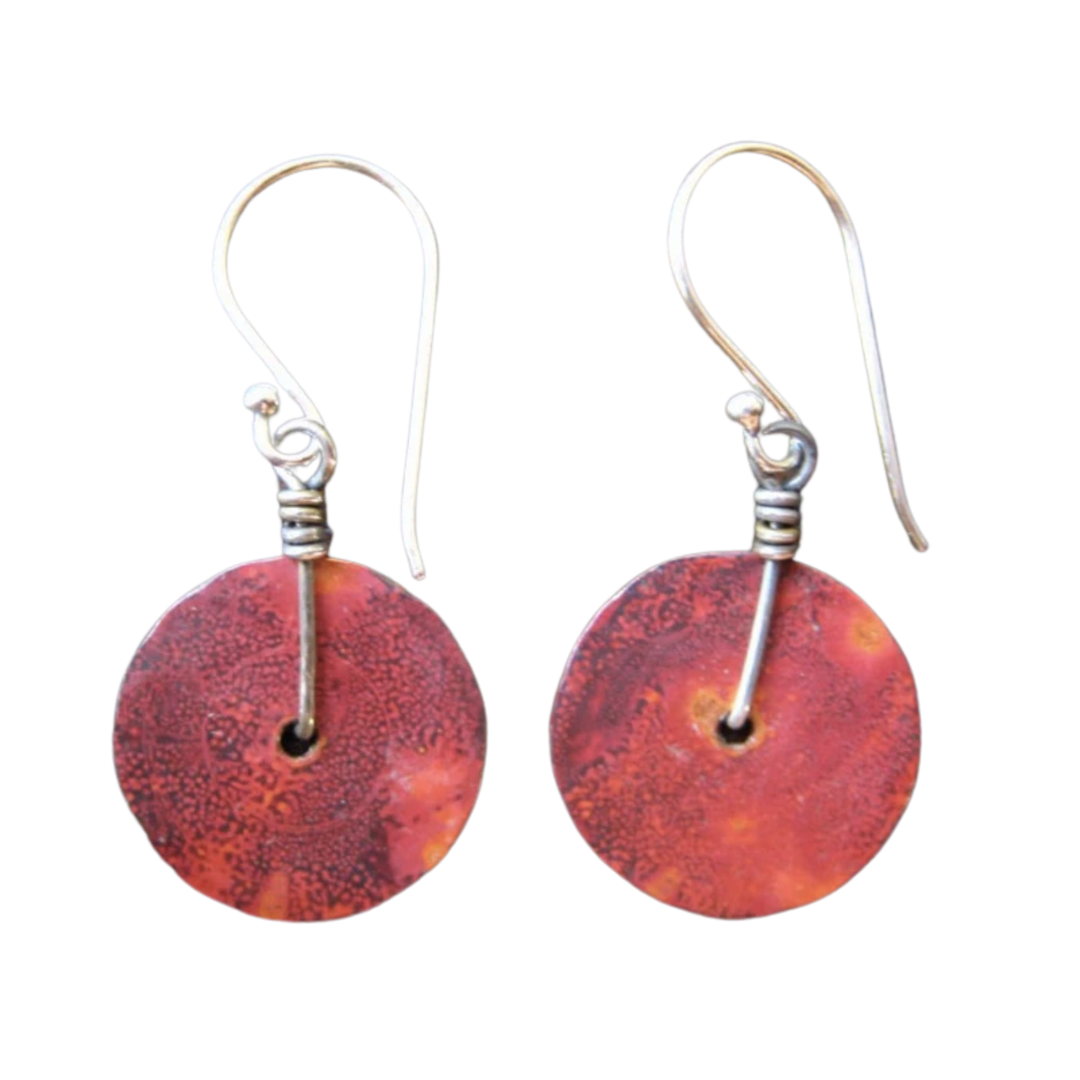 Copper Disc Earrings - Tiny
