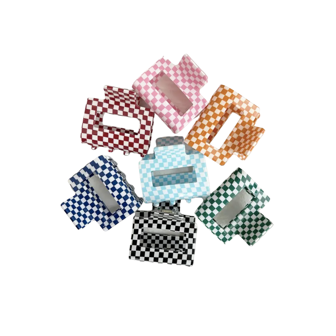 Chess Checker Checkered Hair Clip Claw