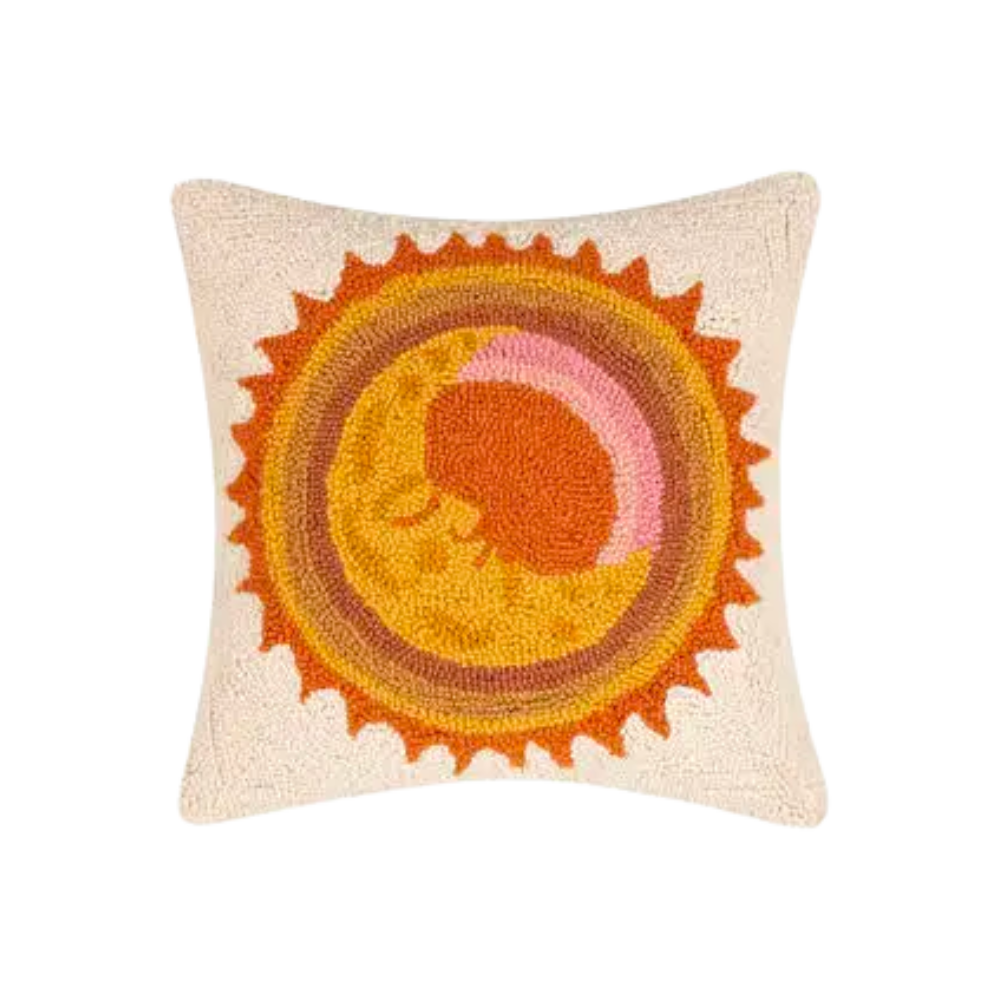 Retro Moon Flow Hook Pillow
