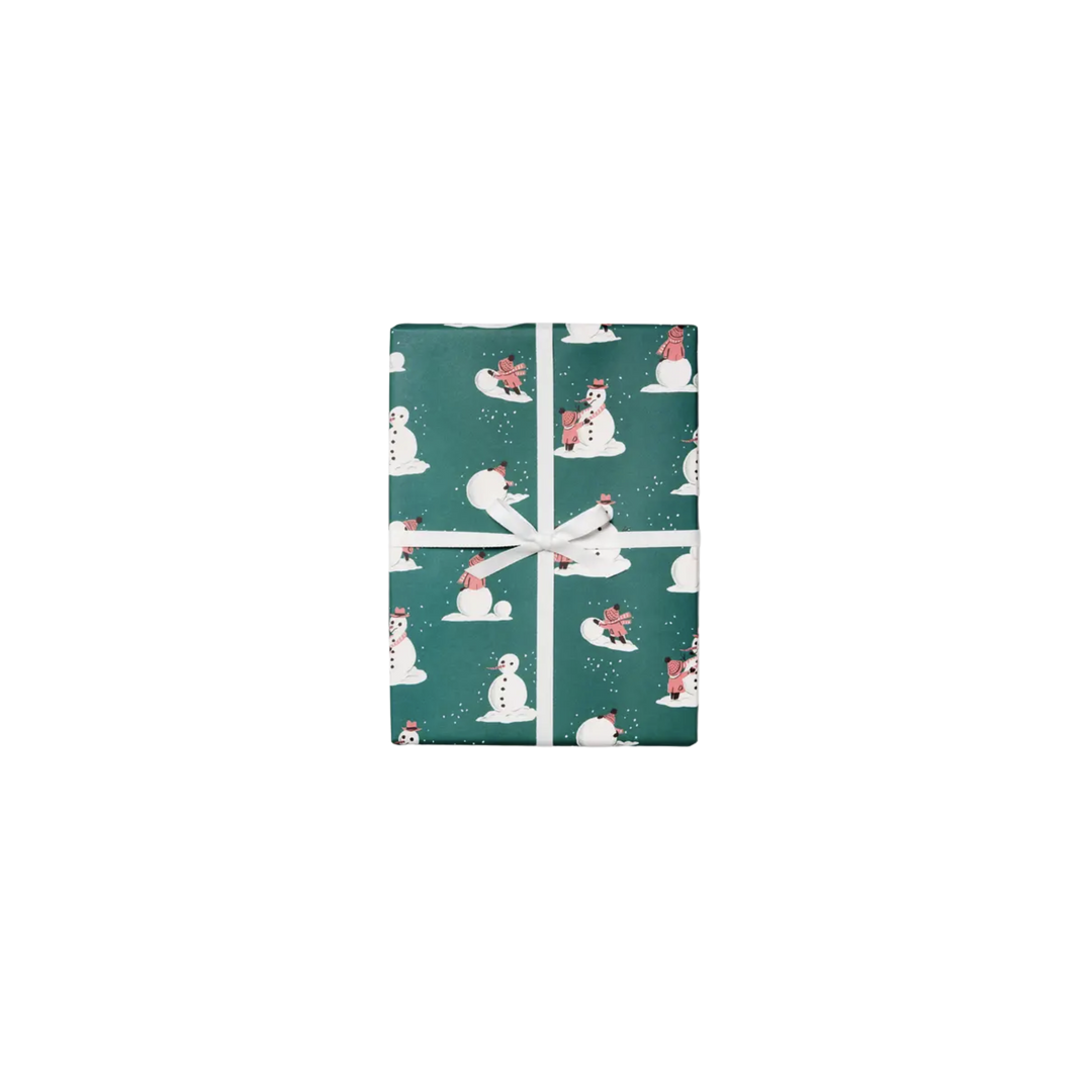 Building Snowman Holiday Wrapping Paper Rolls