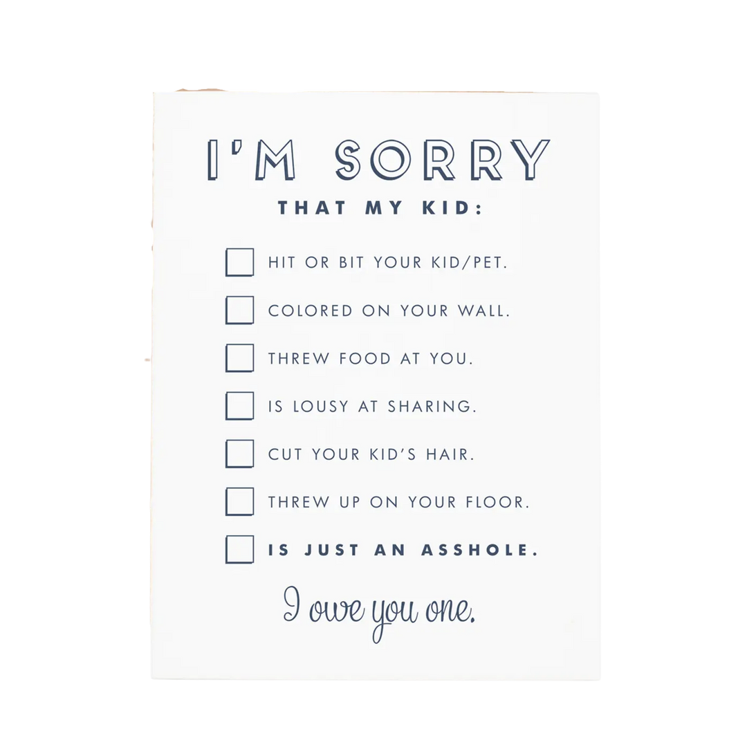 I'm Sorry... Asshole Kid Greeting Card