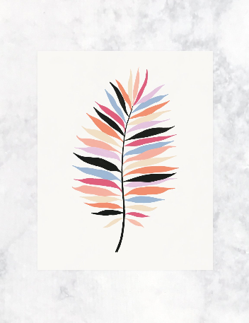 Rainbow Palm Print 16x20