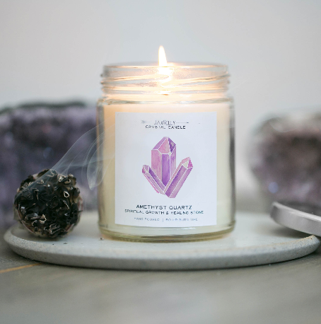 Amethyst Crystal Candle