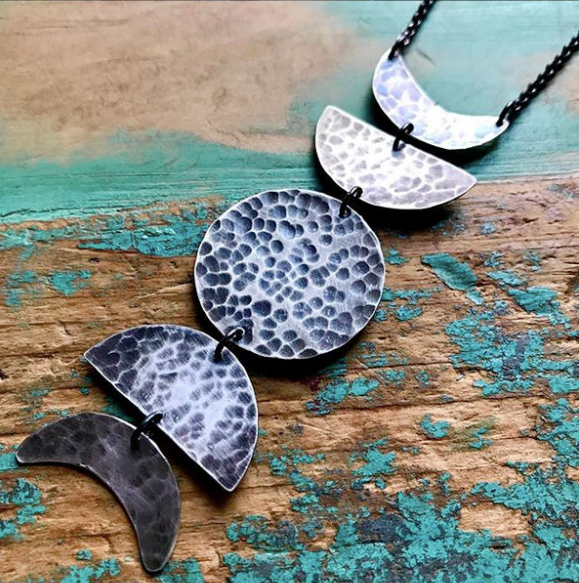 Vertical Moon Necklace - Large