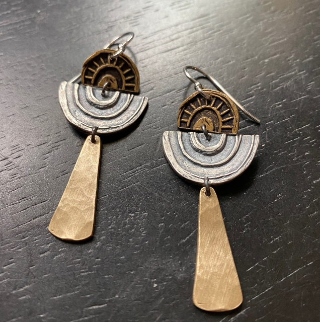 Brass and Silver Sunburst/Rainbows Brass Tapers (LBV)