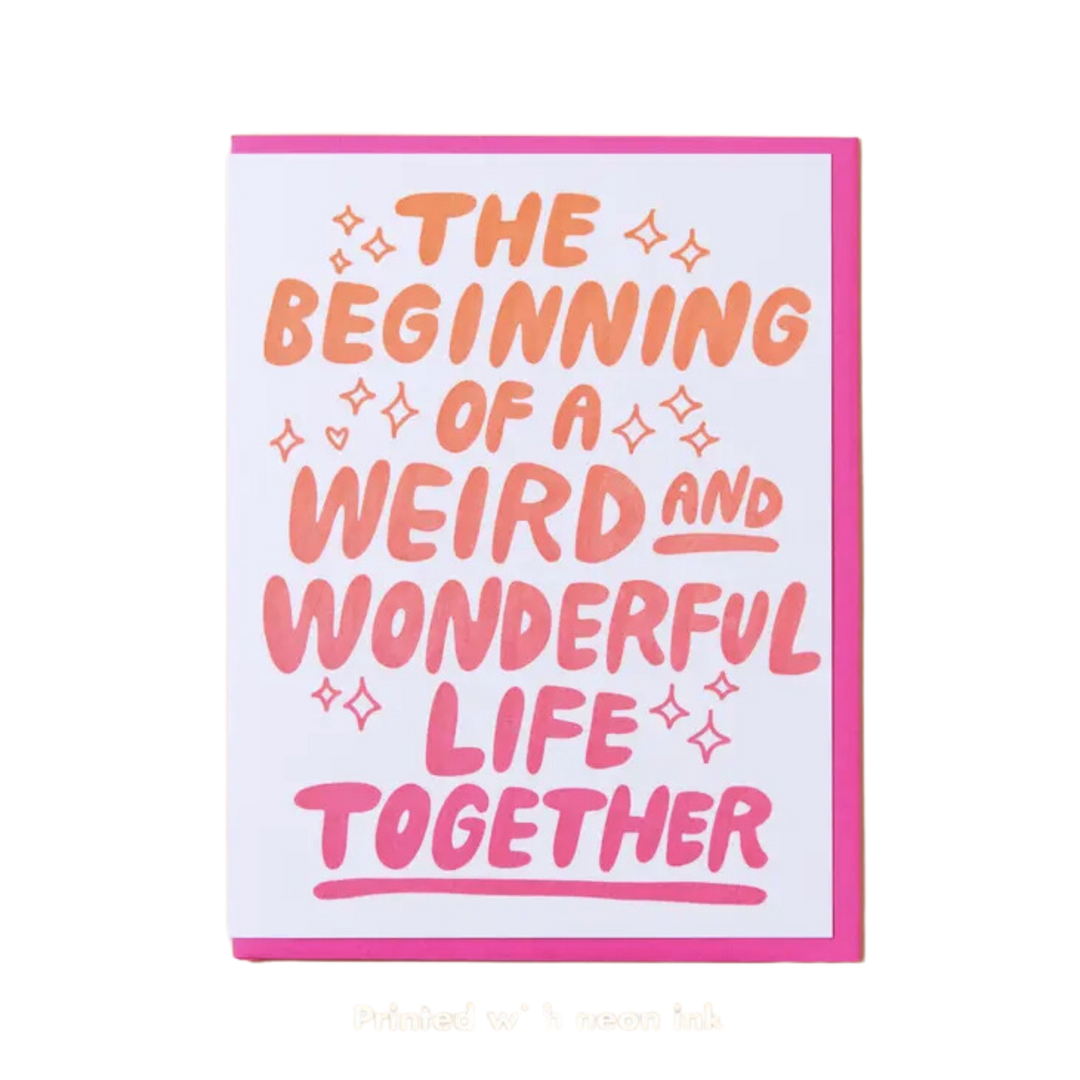 Weird & Wonderful Wedding Letterpress Greeting Card