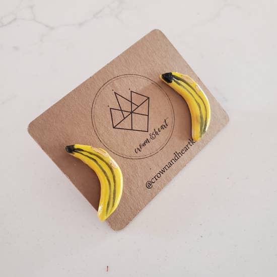 Banana Fruit Stud Earrings