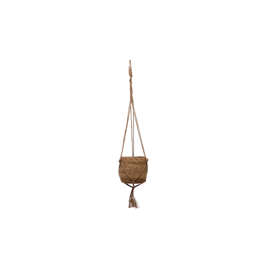 Straw Planter with Jute Hanger