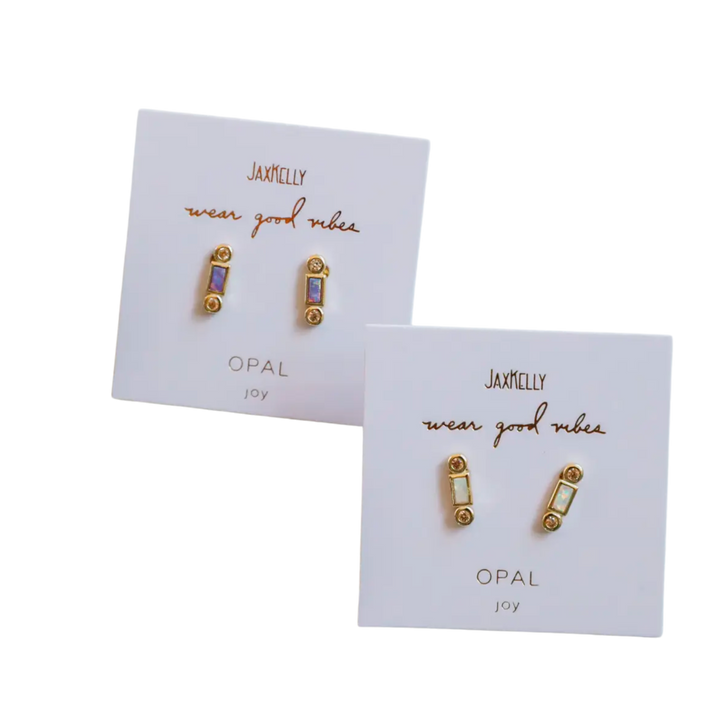 Bar Opal Earrings