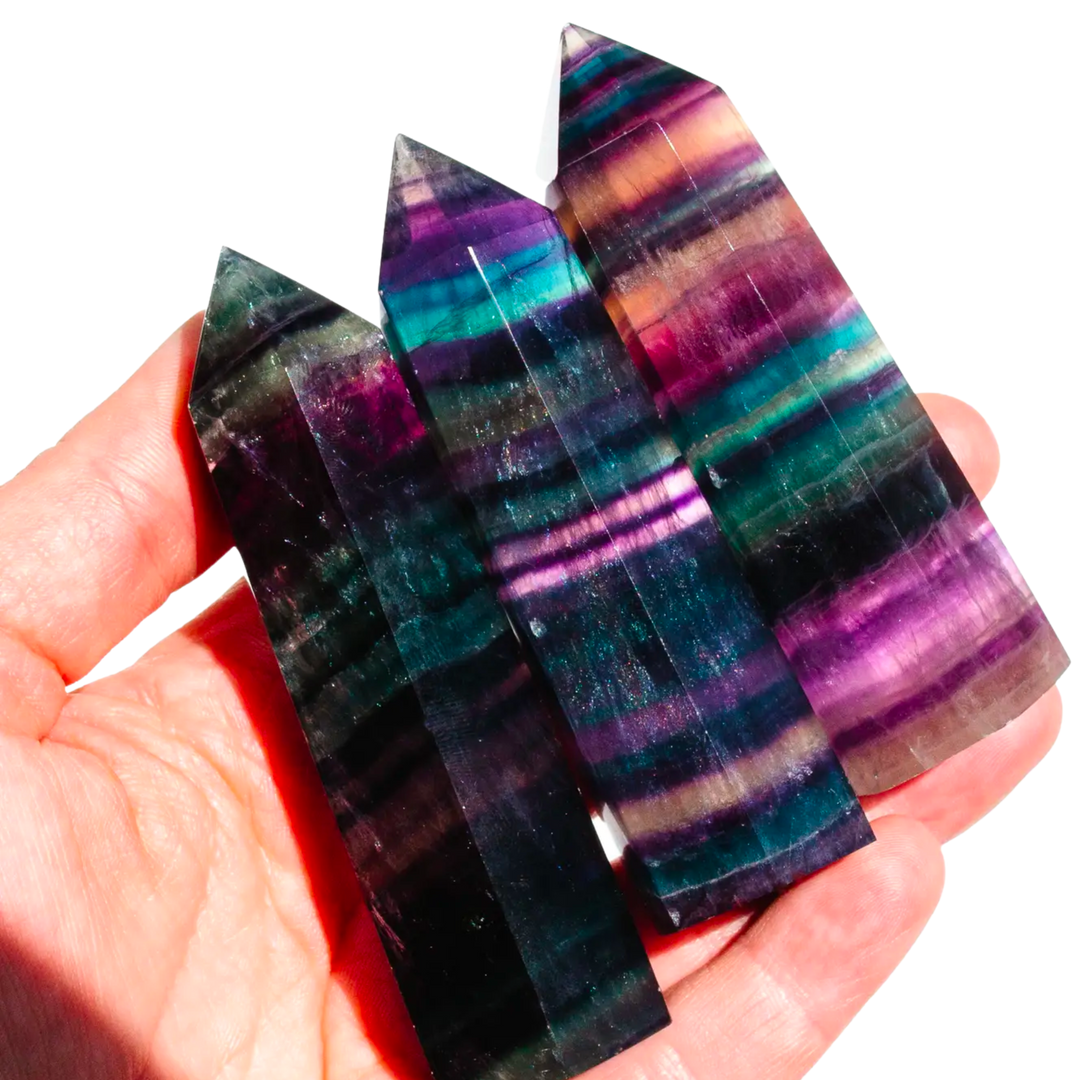 Rainbow Fluorite Crystal Point