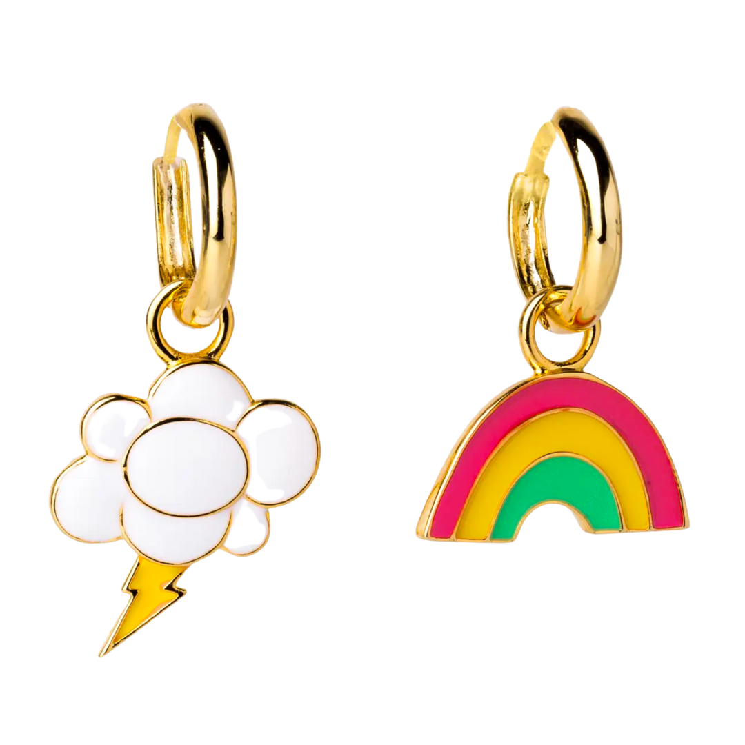 Rainbow & Cloud Hoop Earrings