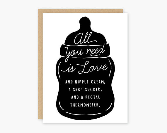 Nipple Cream Baby Greeting Card