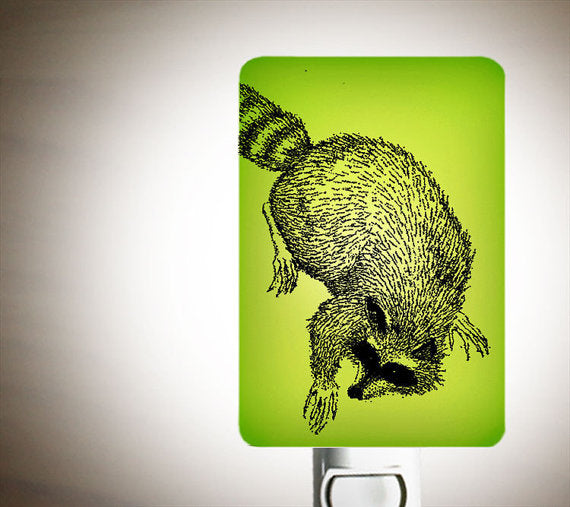 Lime Green Raccoon Nightlight
