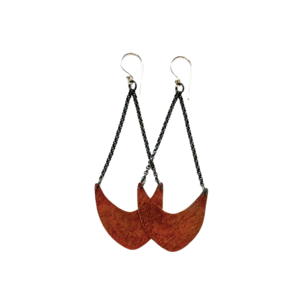 Copper Pendulum Earrings - Medium