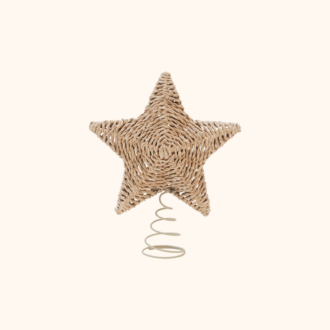 Rattan Wicker Star Tree Topper