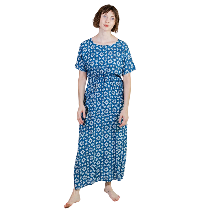 Aimee Maxi Dress Indigo Heart Floral