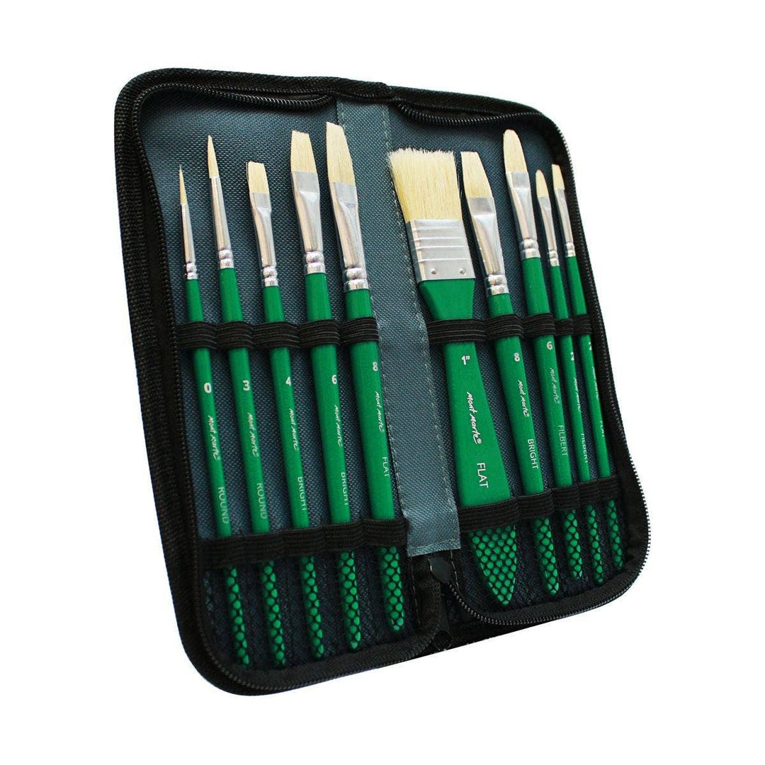 Hog Bristle Brush Set in Wallet 11pce - Oil