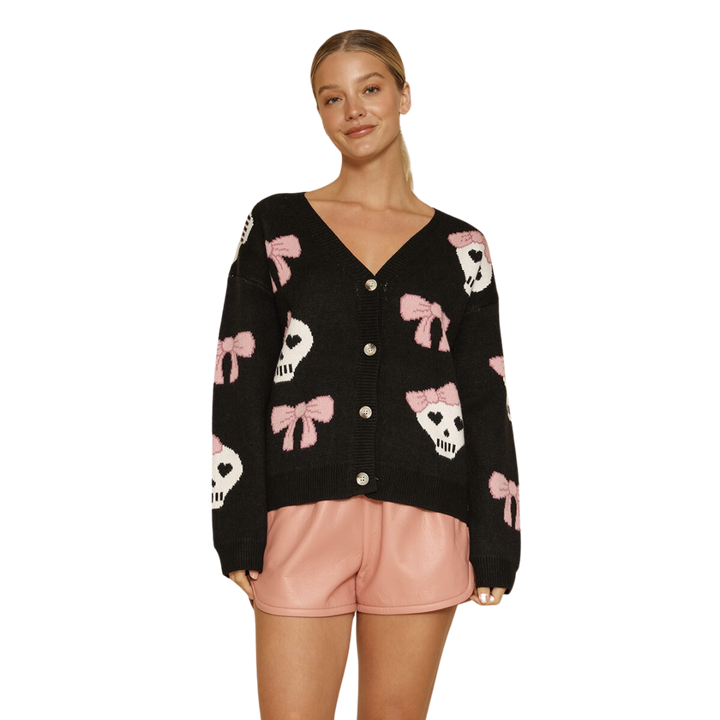 Halloween Knit Cardigan - Black