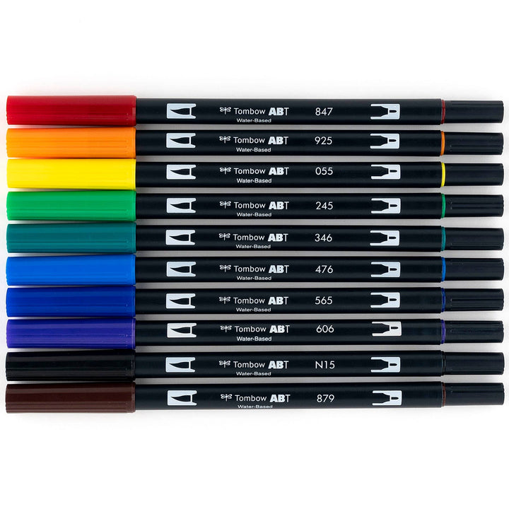 Dual Brush Pen Art Markers: Primary - 10-Pack