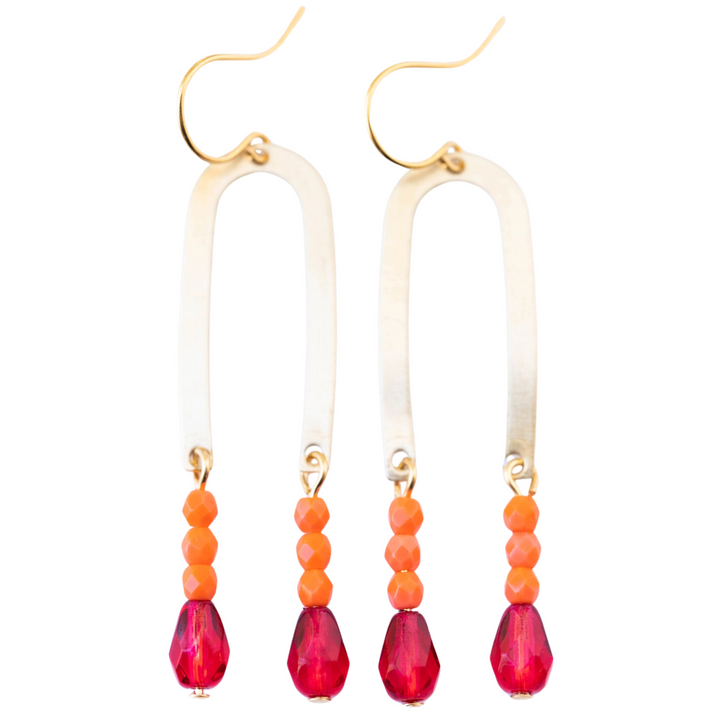 Long Arch Beaded Earrings