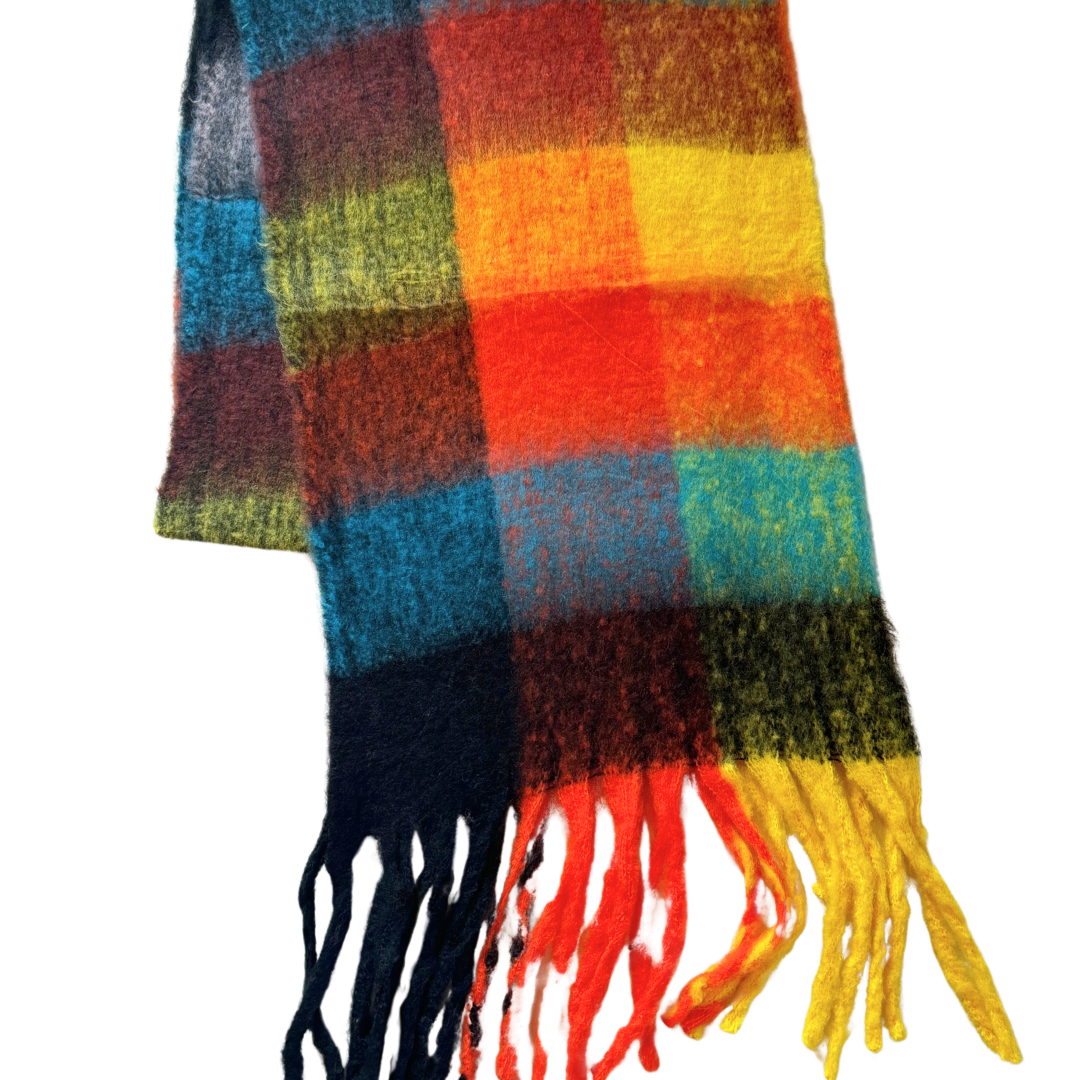 New Plaid Blanket Scarf Cozy Soft Long with Fringe