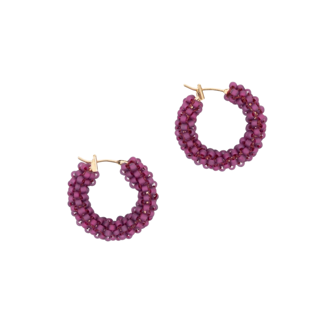 Pop of Color Beaded Hoop Earring