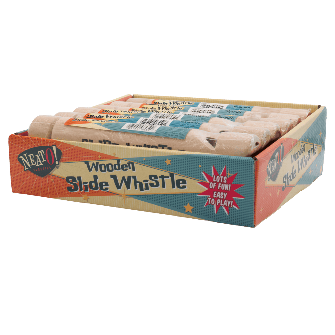 Neato! Wooden Slide Whistle, 6.5" Sealed Musical Toy, Retro